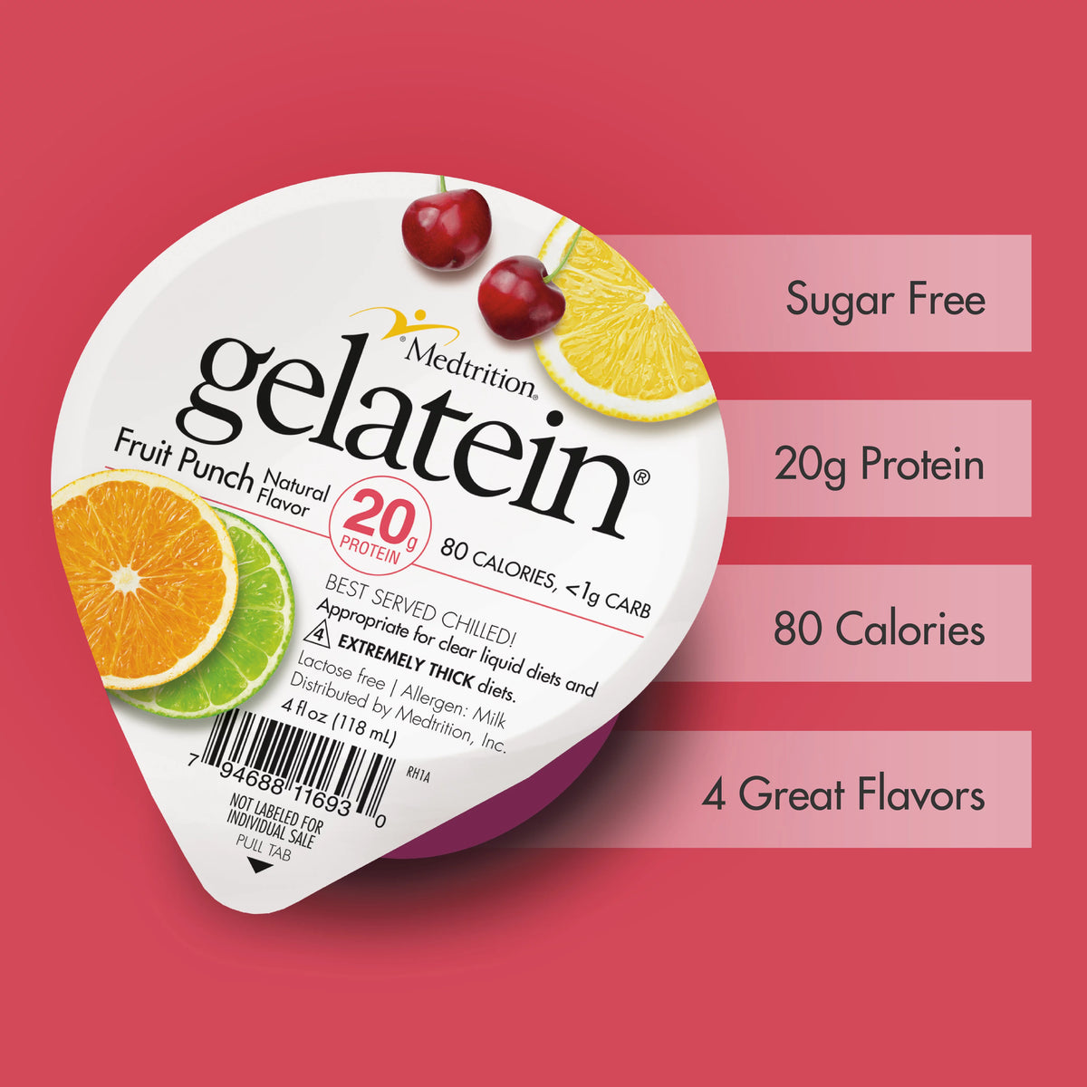 High Protein Sugar Free Fruit Punch Gelatin, 12 Servings P736387