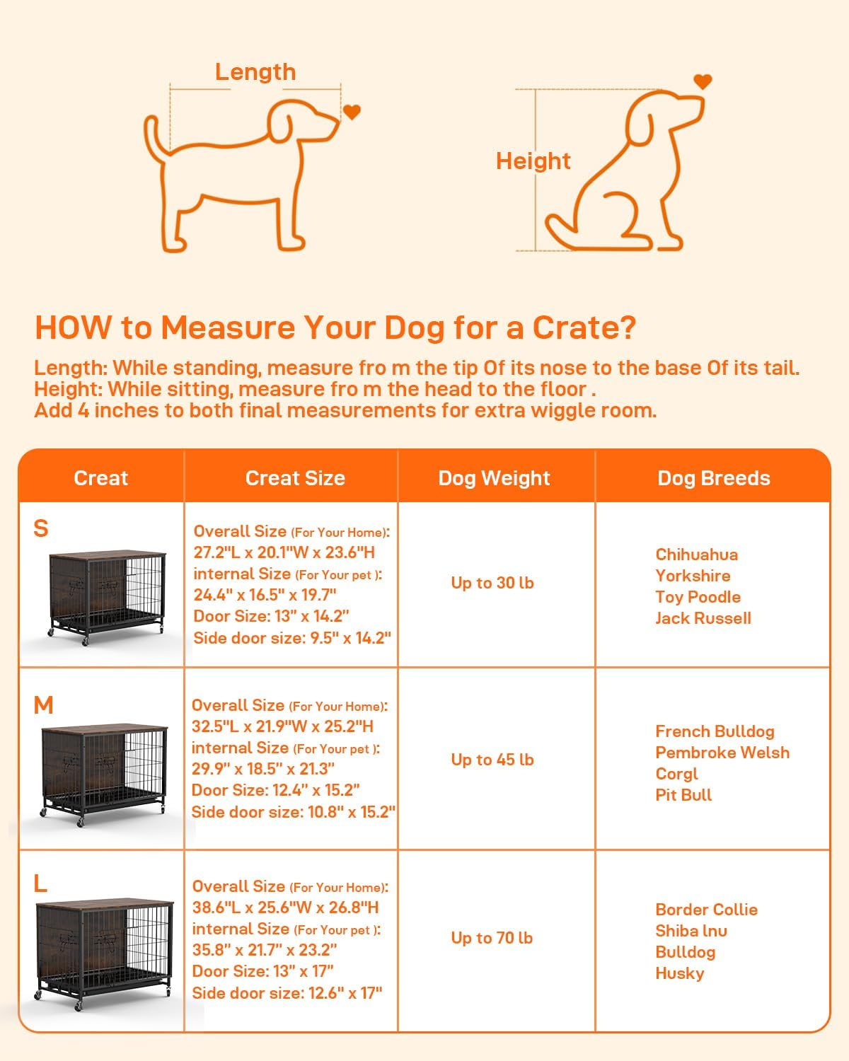Brown Wooden Dog Crate with Removable Tray and Wheels R35531