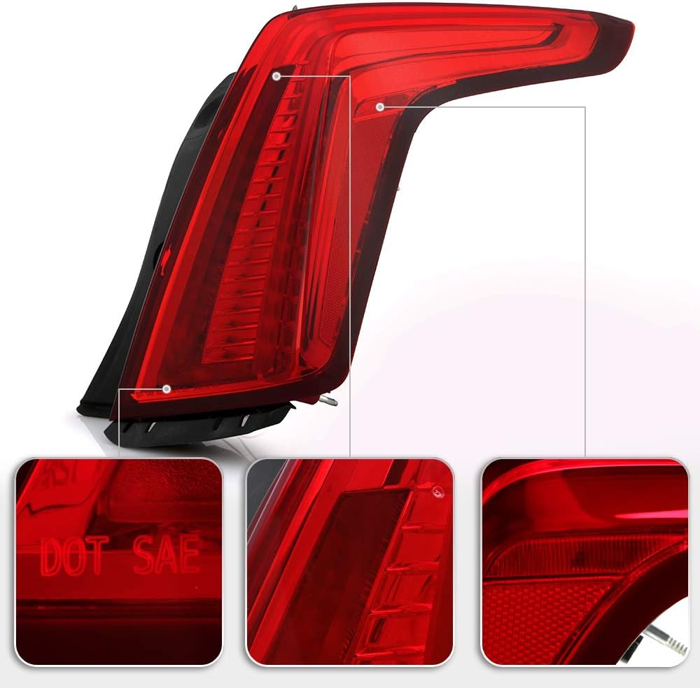 All Red Lens LED Tail Light Brake Lamp Assembly Replacement Right Passenger Side K20962