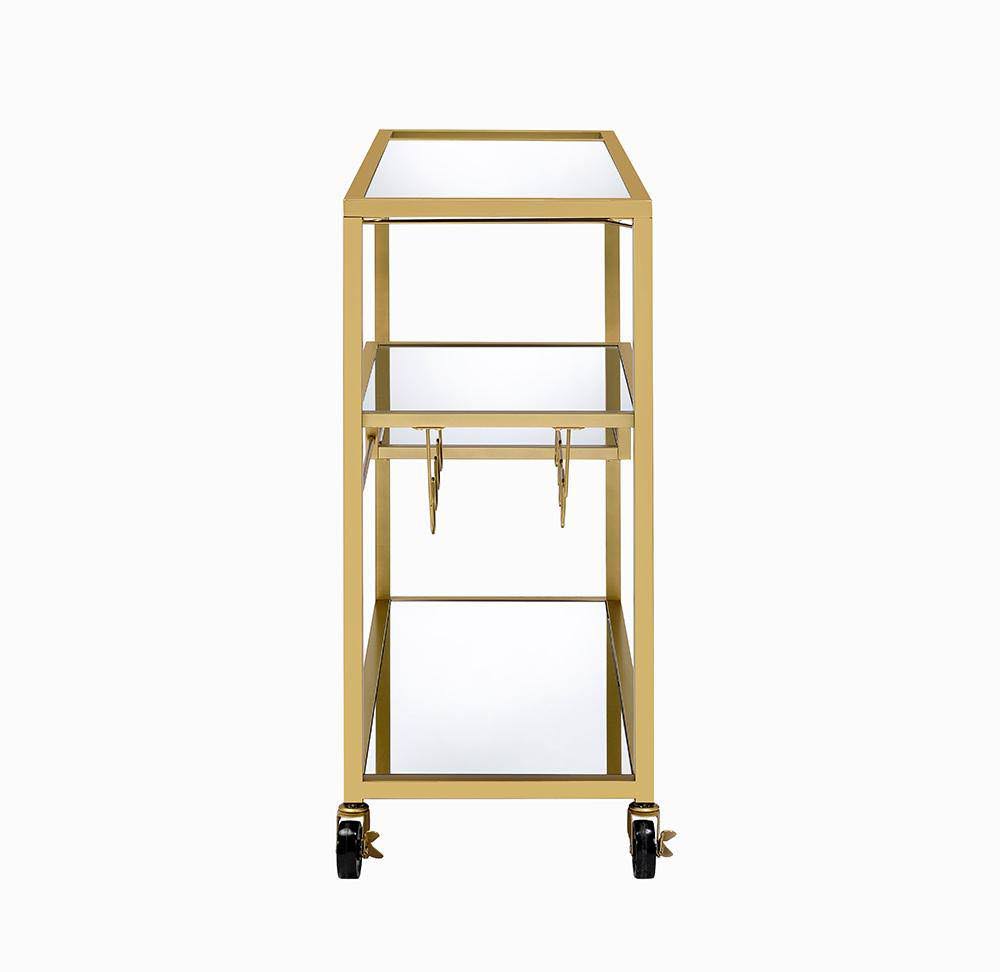 Gold and Clear Glass Serving Cart T13379