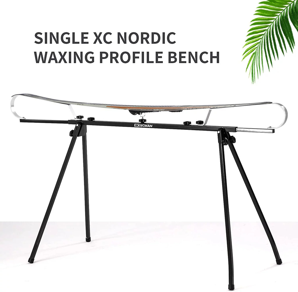 Cross Country Nordic Ski Waxing Single Profile Bench Table with Foldable Legs C3327
