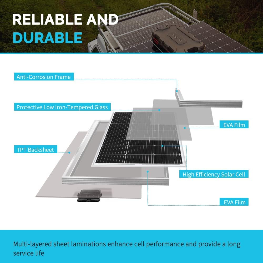 12 Volt 100 Watt Monocrystalline Solar Panel P653