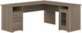 72W L Shaped Computer Desk with Storage in Ash Gray Engineered Wood L674