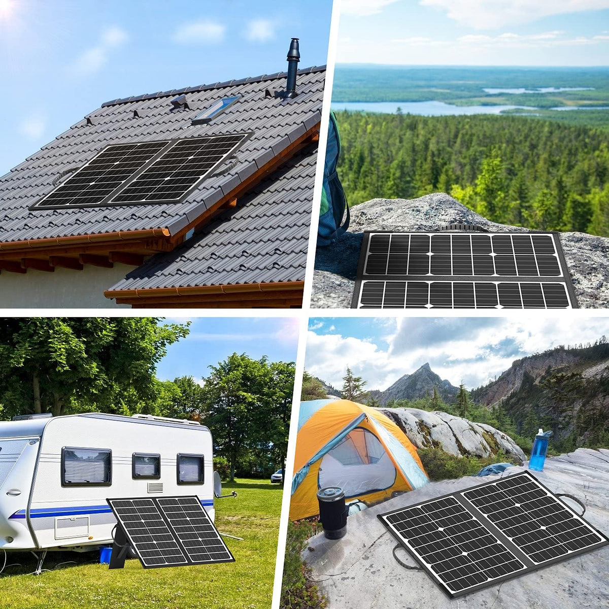 60W Foldable Monocrystalline Solar Panel with USB Ports G44096