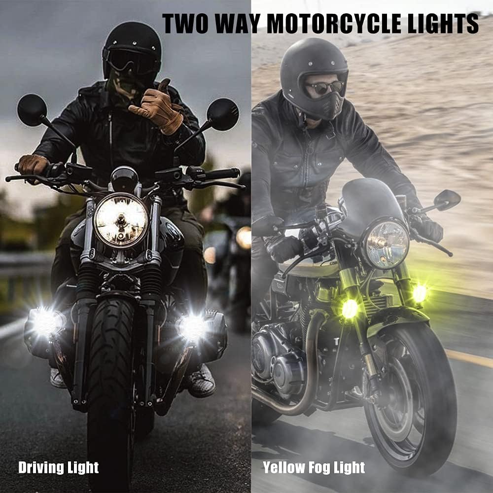 White/Yellow/Strobe 60W LED Motorcycle Spotlight A417361