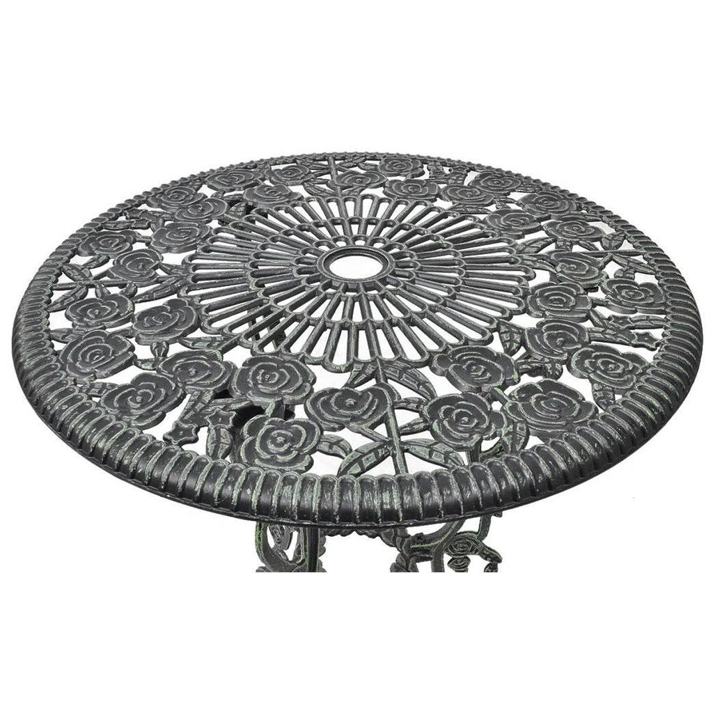 Green Cast Aluminum Three Piece Bistro Set P299