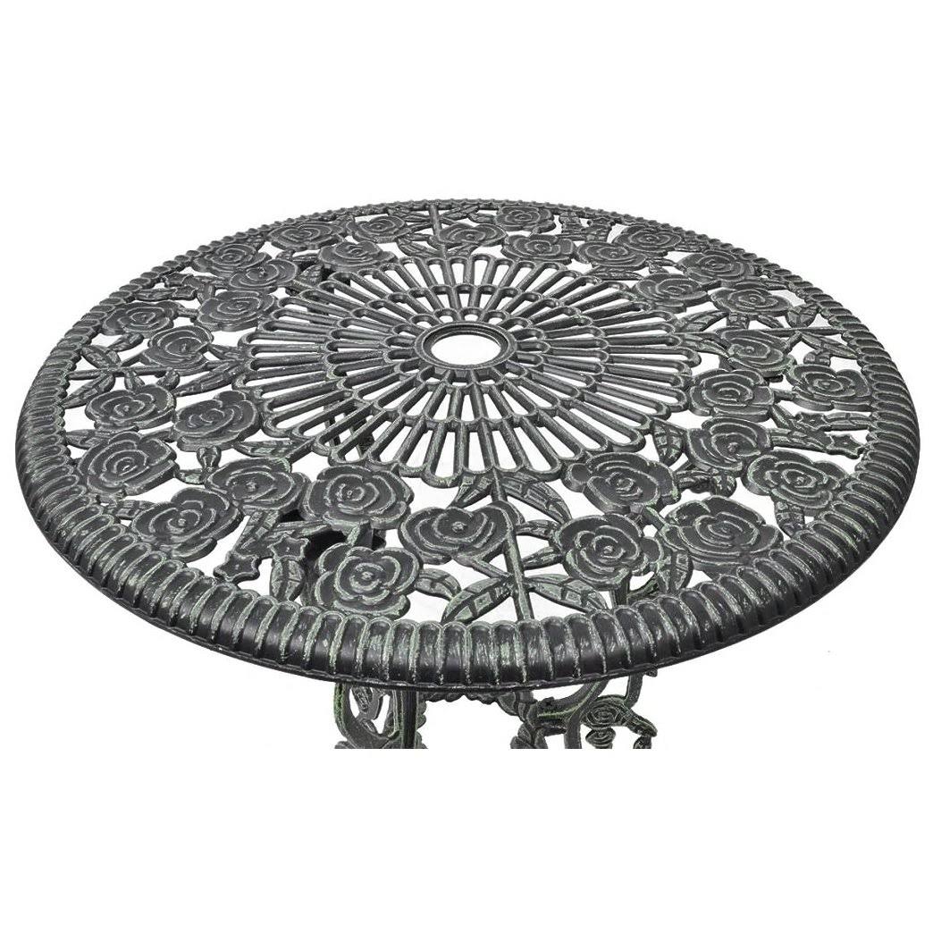 Green Cast Aluminum Three Piece Bistro Set P299