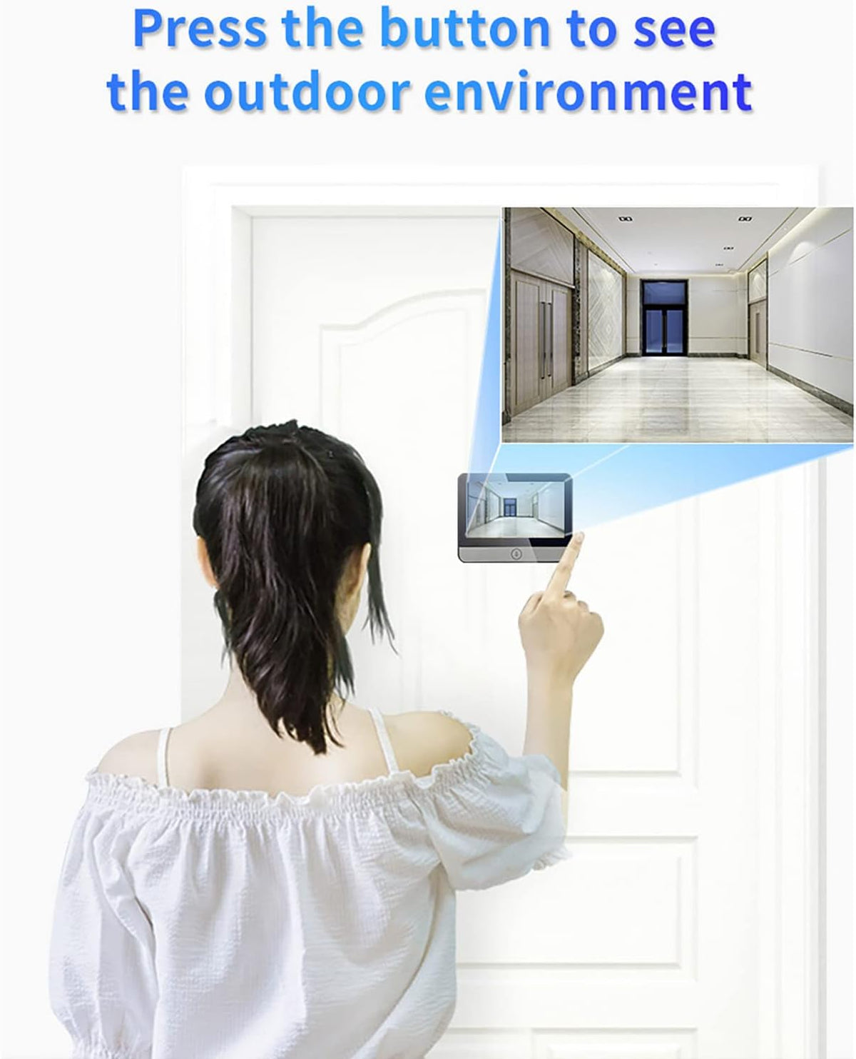 Digital Peephole Door Viewer WiFi Doorbell Camera 1080P Video Intercom 4.3 inch Monitor I18423