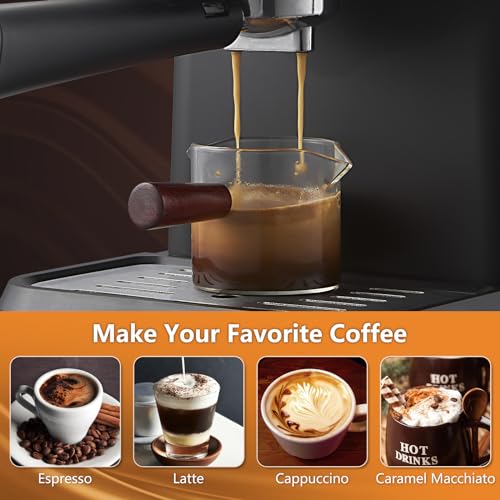 20 Bar Espresso Machine with Milk Frother Steam Wand, 50oz Water Tank K6507