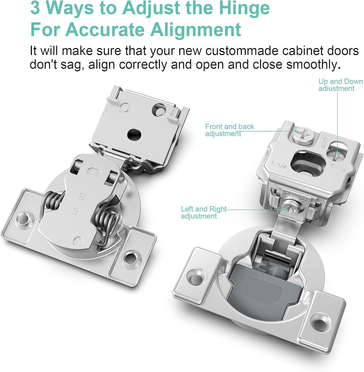 8 Pack Soft Close Adjustable Cabinet Hinge J4806