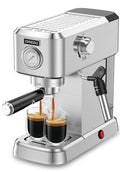 Compact Stainless Steel Espresso Machine with 50oz Water Tank F593591