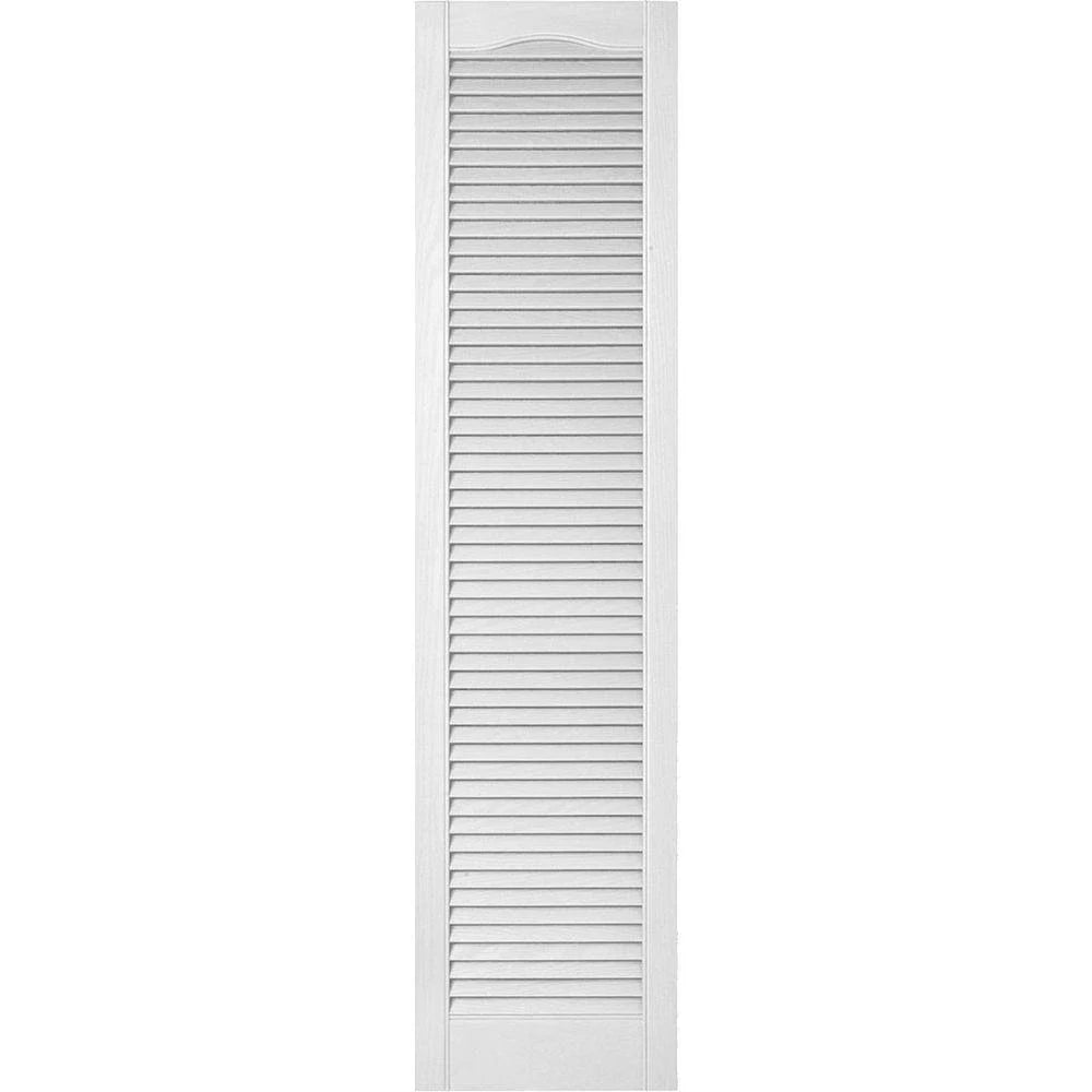 Vinyl Cathedral Top Open Louver Shutters B858939