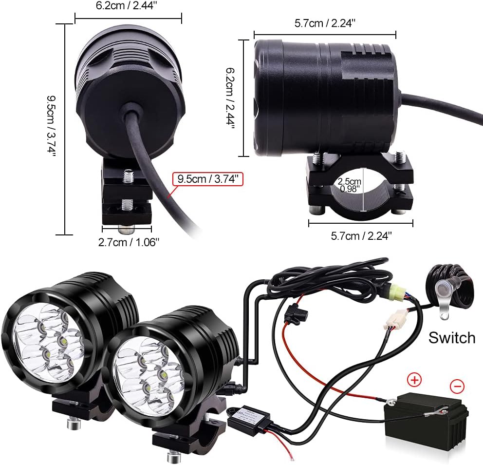 White/Yellow/Strobe 60W LED Motorcycle Spotlight A417361