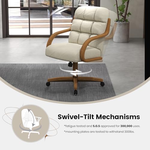 2 Set of Caster Swivel Tilt Dinning Chairs with Metal Frame B794671