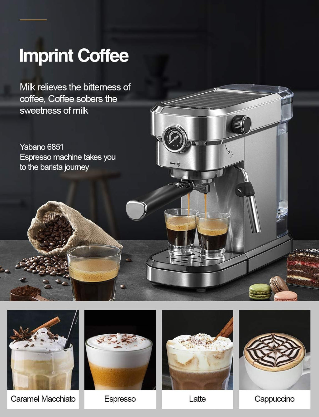 15 Bar Espresso Machine with Milk Frother L916