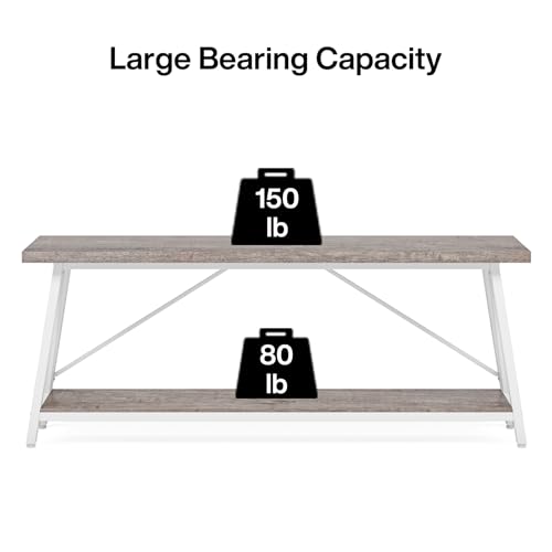 White Industrial Console Sofa Table L9740