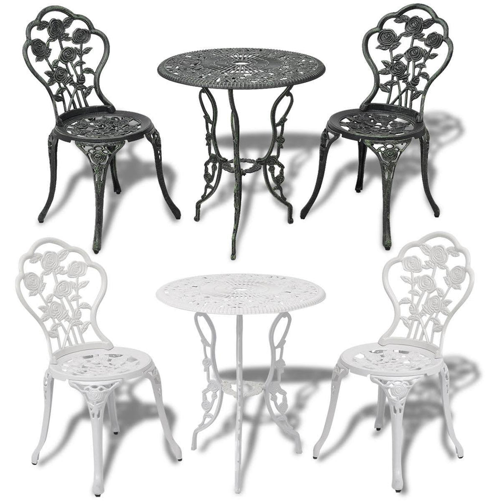 Green Cast Aluminum Three Piece Bistro Set P299