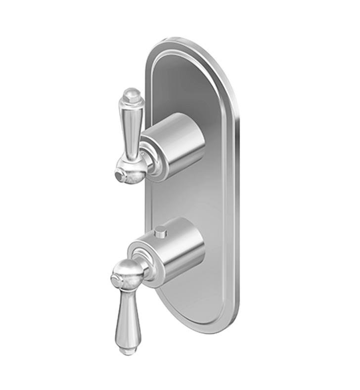Two Hole Vertical Trim Plate with Handle in Polished Nickel X359019