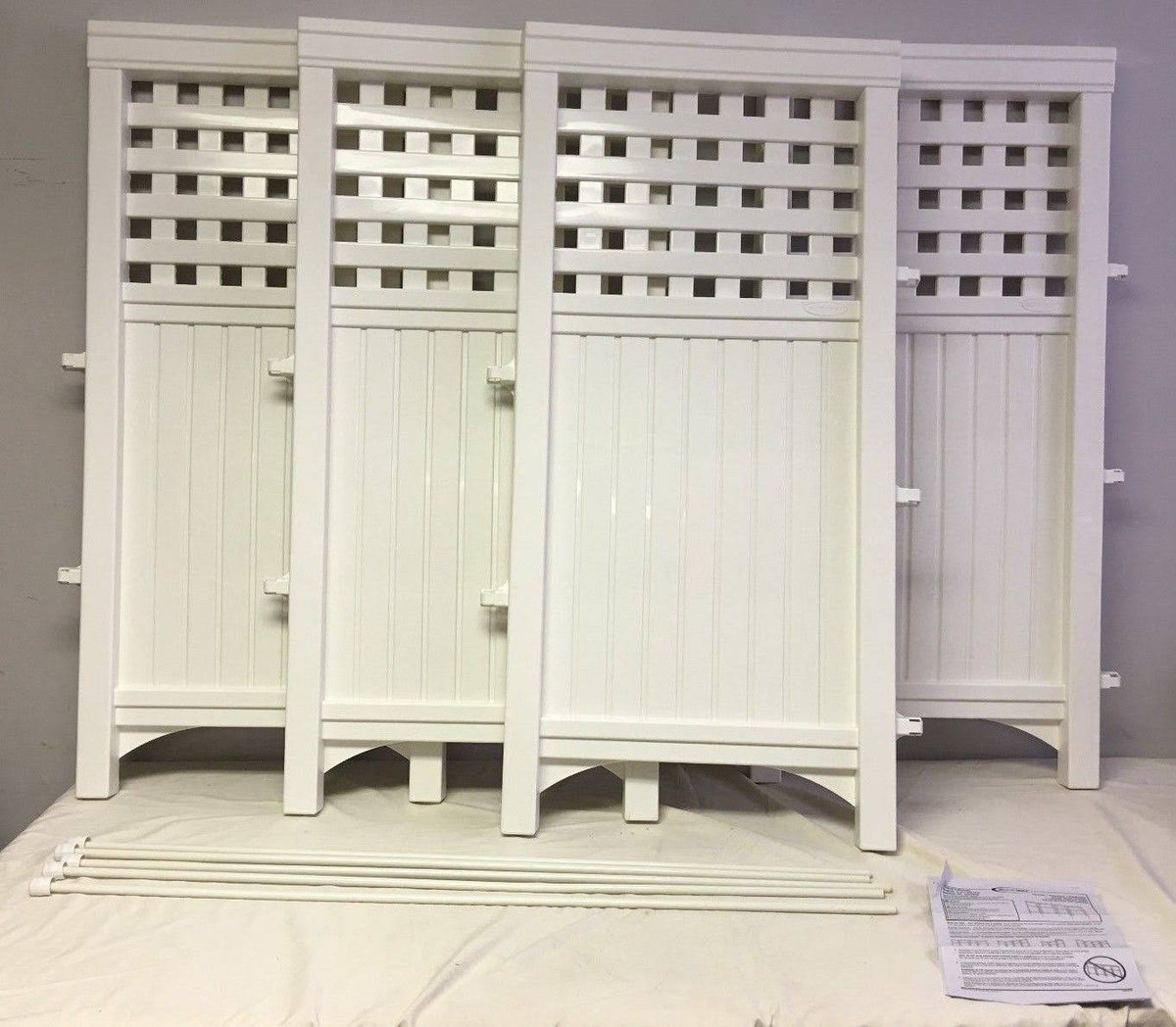 White 4-Piece Outdoor Screen Enclosure Set C695856