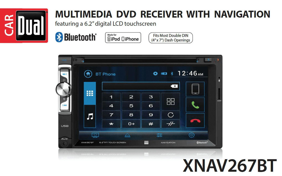 6.2 inch Double Din Car Stereo with Built-in Navigation S1795