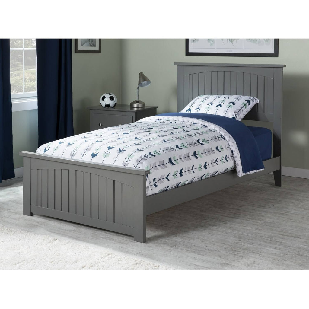 Twin XL Traditional Bed with Foot Board in Grey T85151