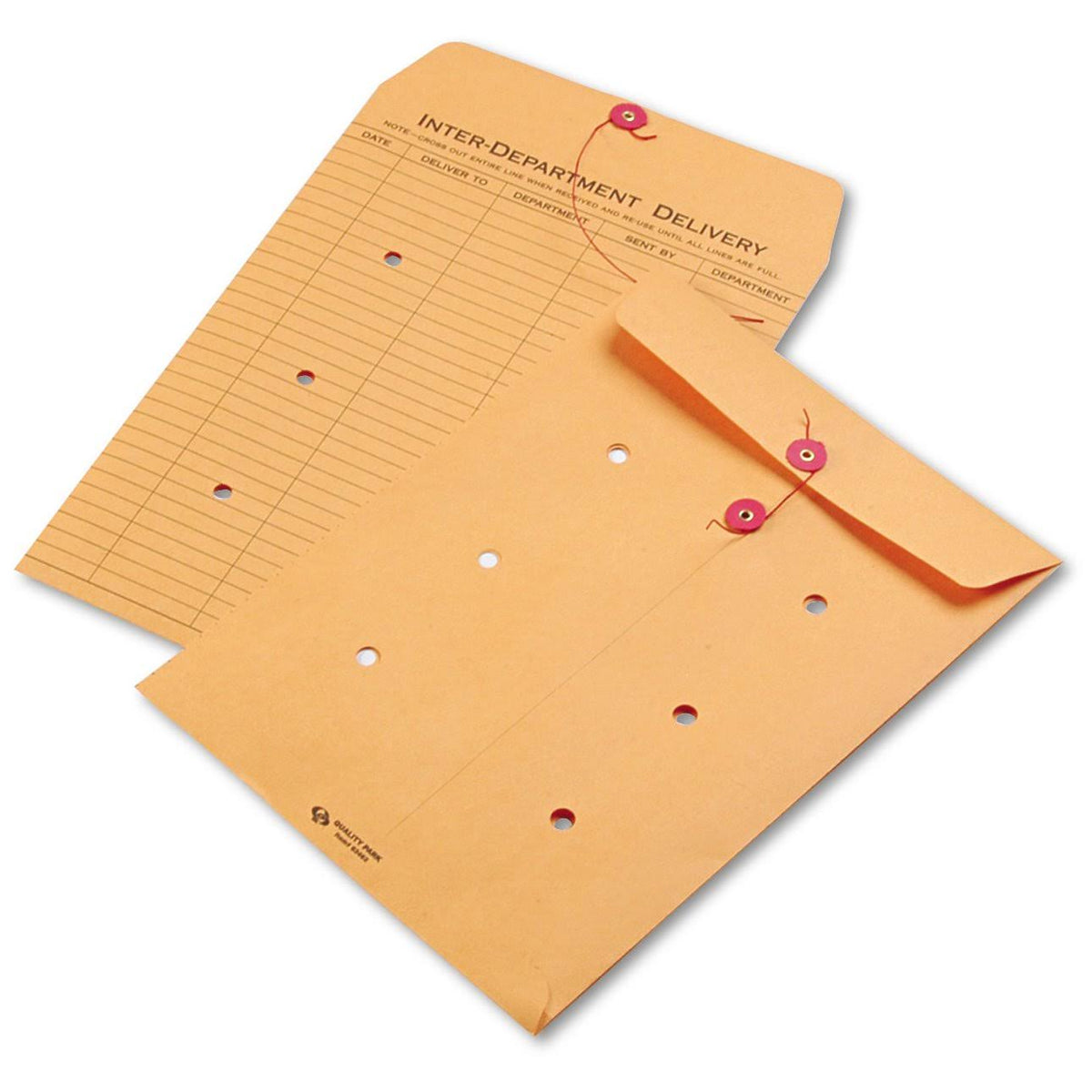 Brown Kraft String & Button Interoffice Envelope, 9 x 12, 100/Carton U1883
