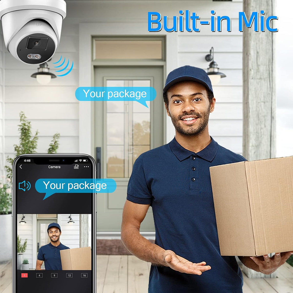 4MP POE IP Camera with Built-in Microphone and SD Slot P703