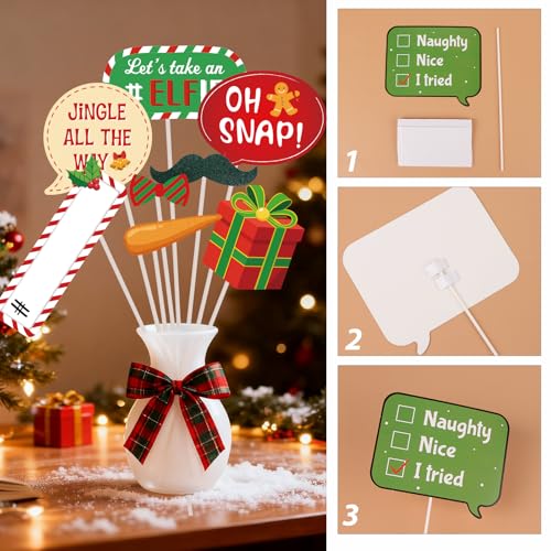 Christmas Photo Booth Props & Frame X307311