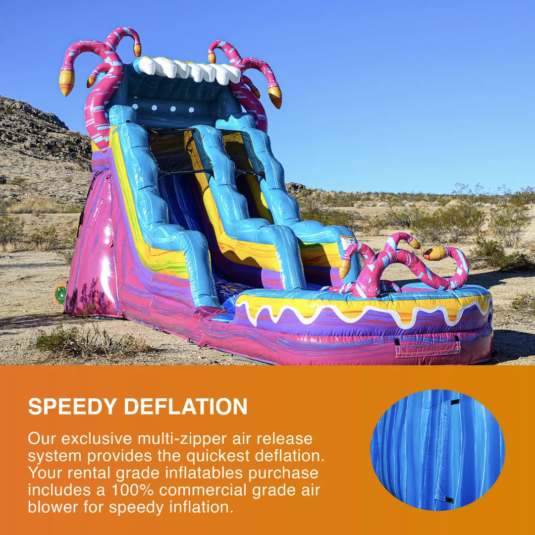 Commercial Grade Bounce House Inflatable with Water Slide and Pool Combo, Dual Lane Slide Z96279
