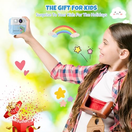 Blue 1080P Instant Print Kids Camera Toy B3452