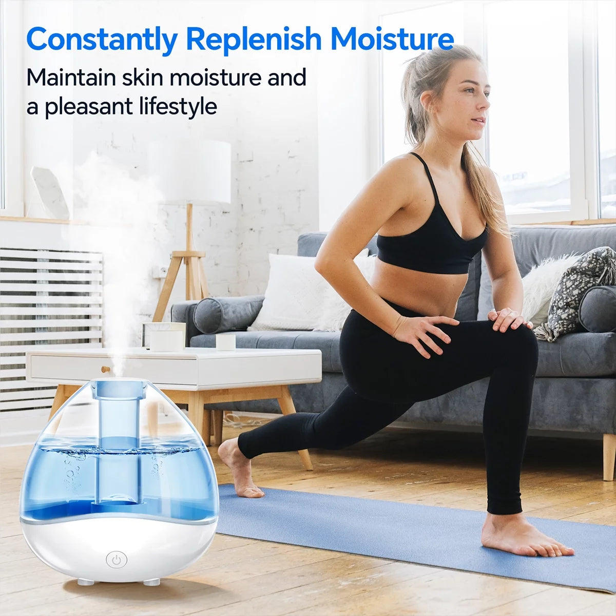 1.5L Ultrasonic Humidifier with Diffuser and 7 Color Night Light C607952