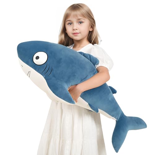 Blue 32” Shark Plush Stuffed Animal N834