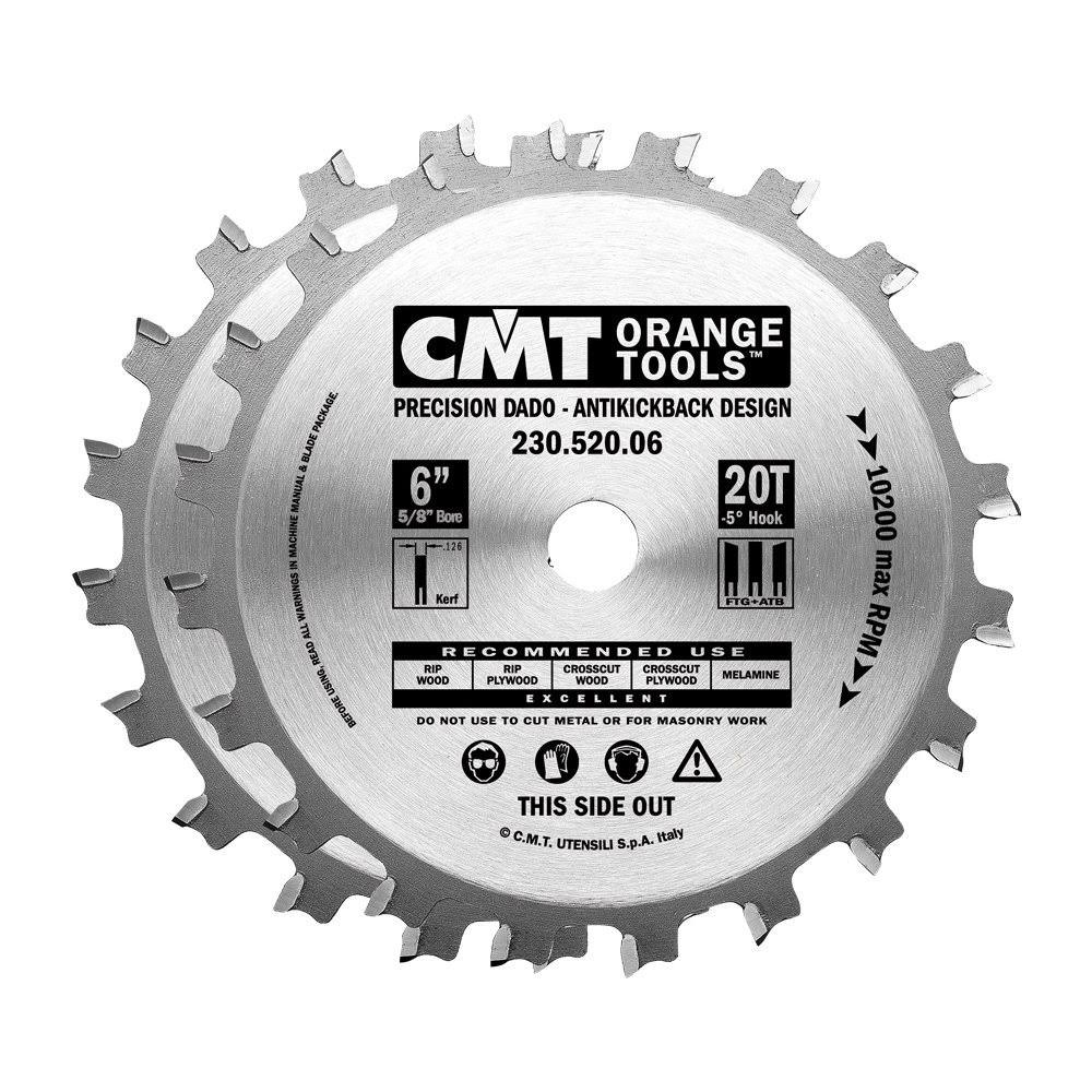 Precision Dado Set 6-Inch x 20 Teeth with 5/8-Inch Bore V276