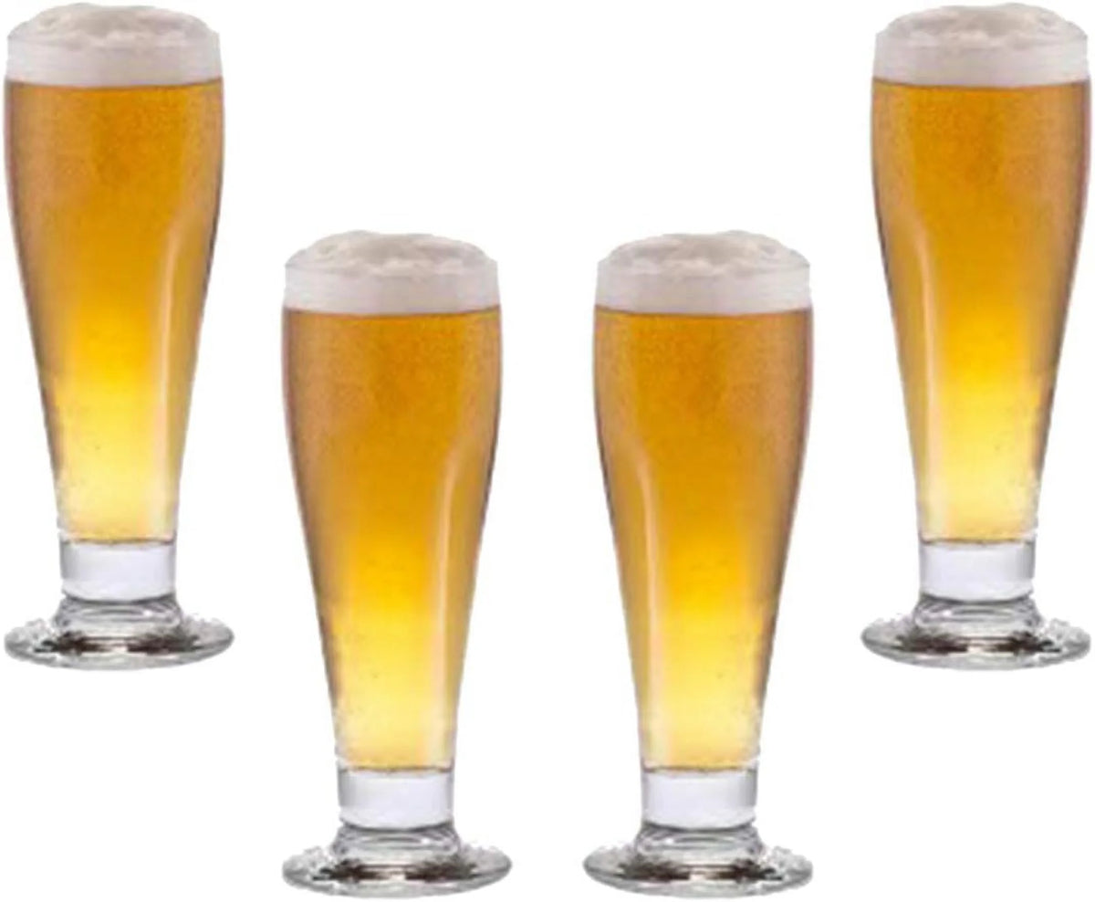 Pilsner Glasses Set 10.5 Oz Clear Set Of 4 B753735