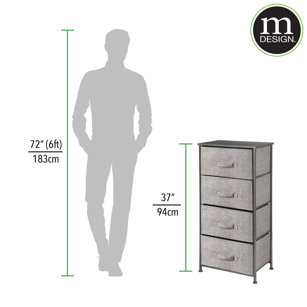 Tall Dresser Storage Tower with 4 Fabric Drawers G94088