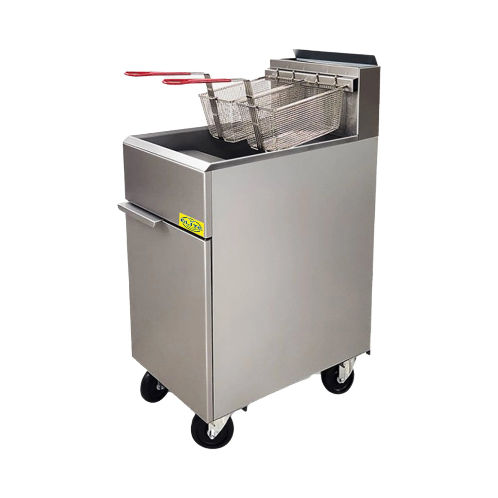 40 lbs Commercial Natural Gas Deep Fryer 90,000 BTU Dual Tanks L3651