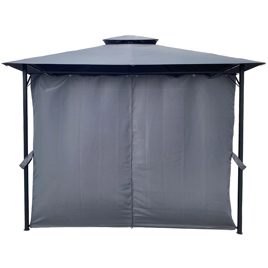 Gray Gazebo Canopy With Curtains Q7797