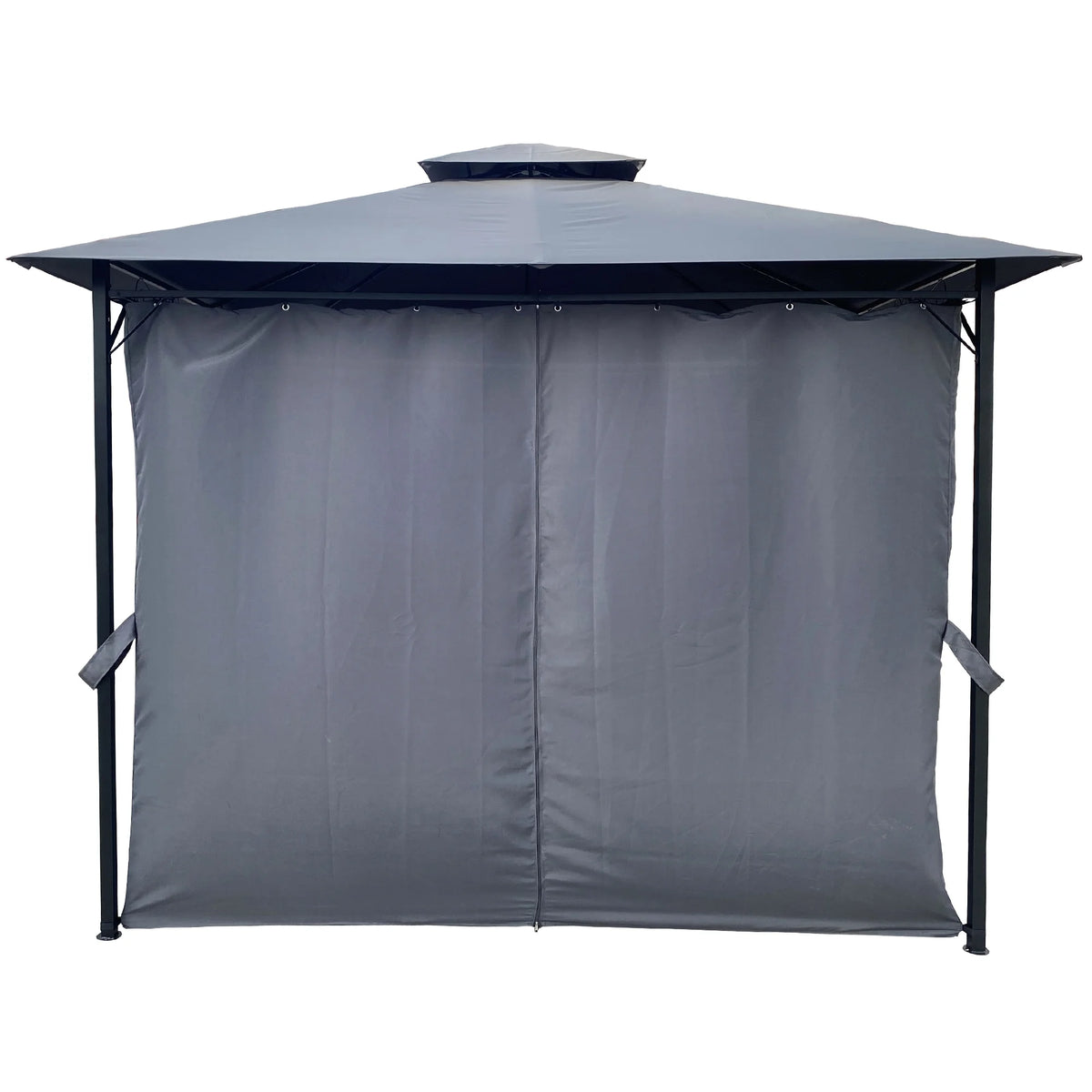 Gray Gazebo Canopy With Curtains Q7797