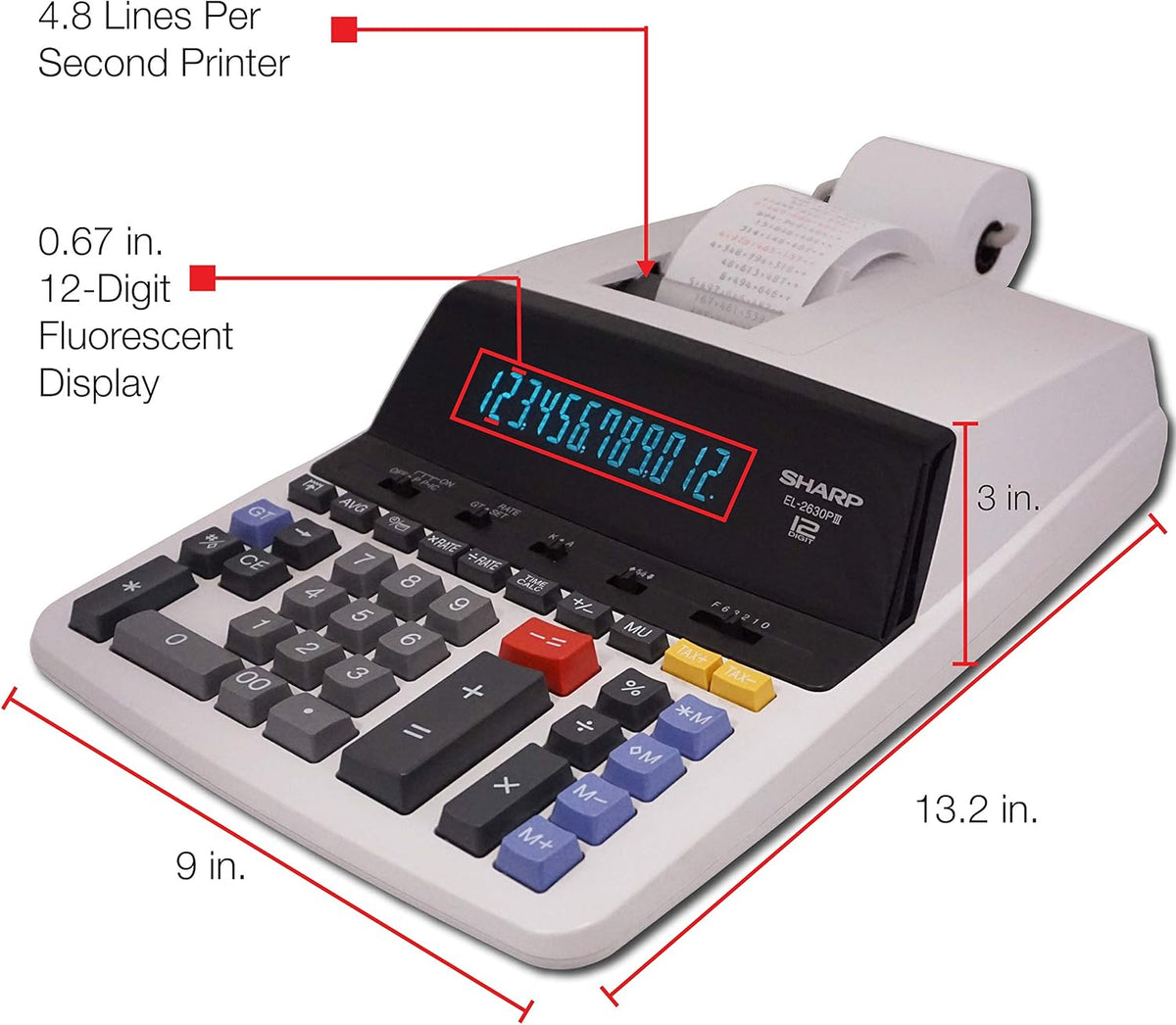 12 Digit Commercial Printing Calculator Z916533