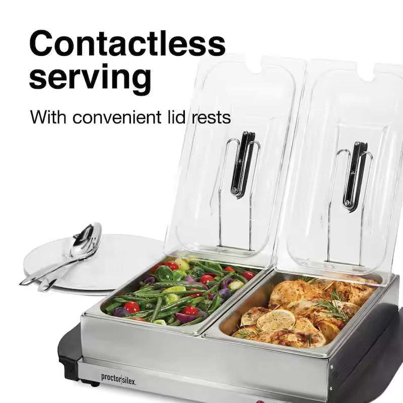 Stainless Steel Buffet Server with 2 Crocks G327