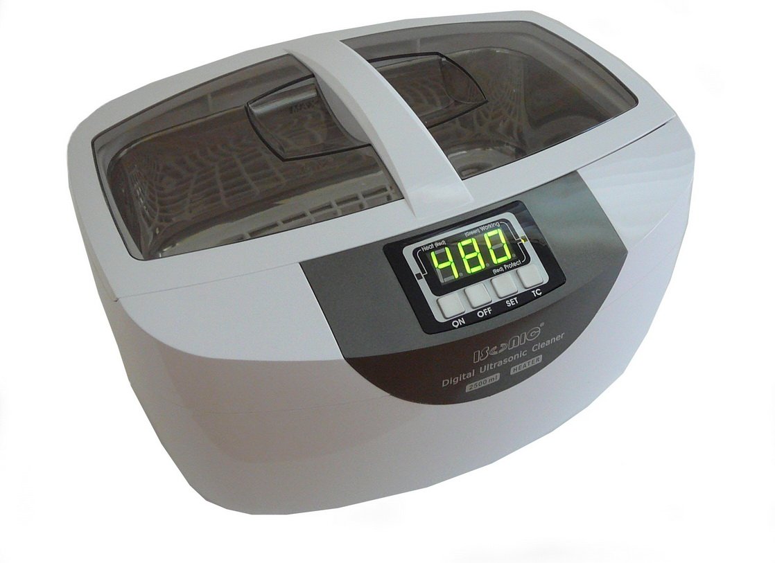 Commercial Ultrasonic Cleaner, 2.5L, White, Plastic Tray, 110V B7228