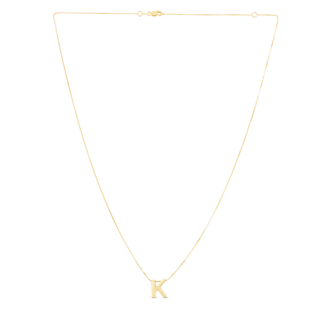 14k Yellow Gold Polished Initial Necklace With Lobster Clasp 18 Inch R472525