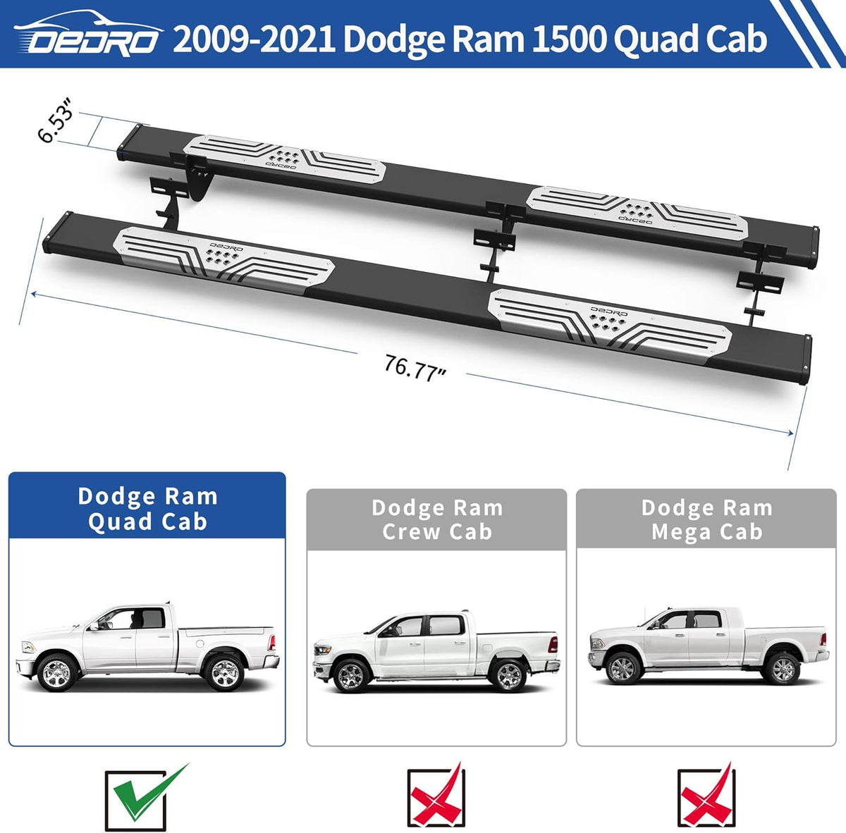 6.5 Running Boards Side Step Nerf Bars Z264103