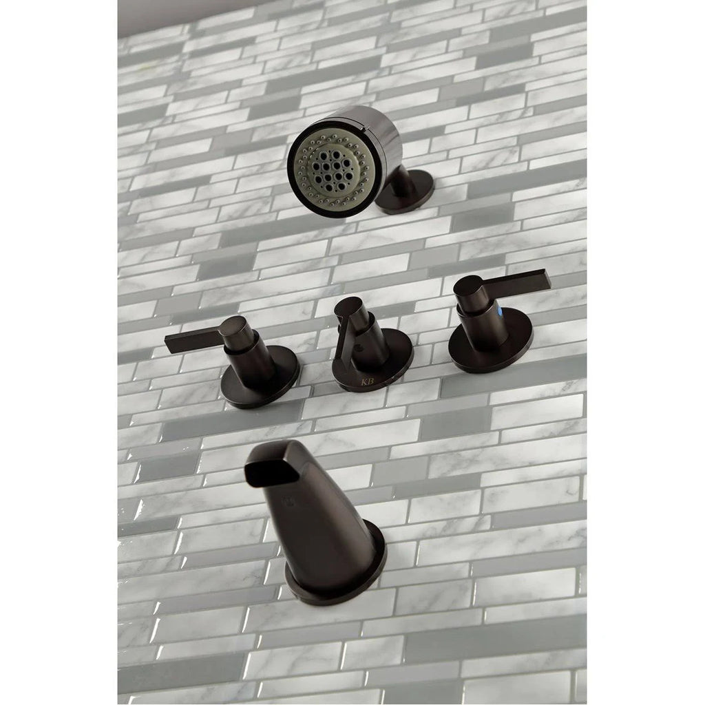 Oil Rubbed Bronze Three-Handle Tub and Shower Faucet D85673