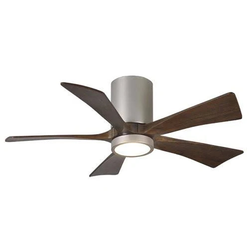 52 inch Paddle Ceiling Fan in Polished Chrome 5 Walnut Tone Blade Z9487