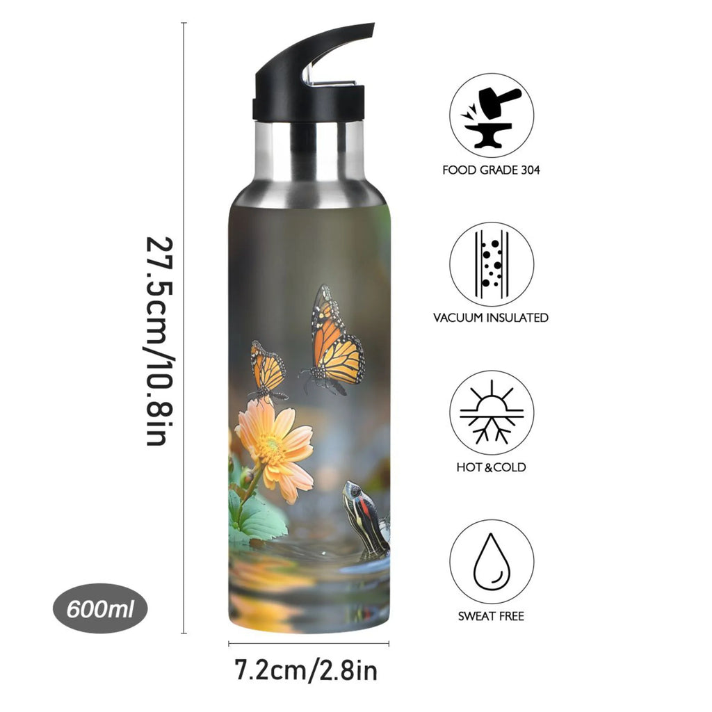 20 oz Insulated Stainless Steel Water Bottle with Straw Lid G409