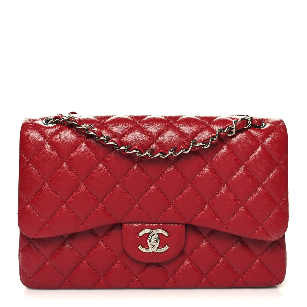 Quilted Jumbo Double Flap Red D106340