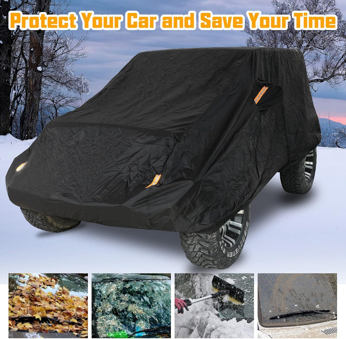2 Door Full Car Cover with Driver Door Zipper I75010