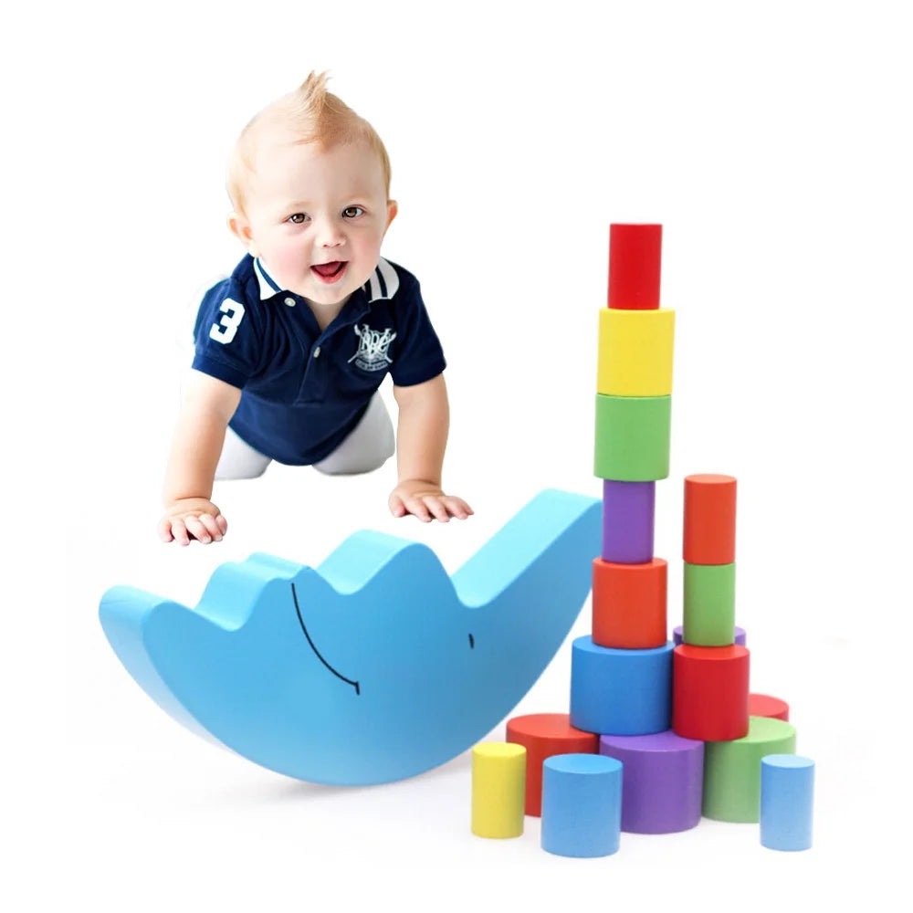 Wooden Baby Toys Balance Stacking Blocks Educational Toys M94446
