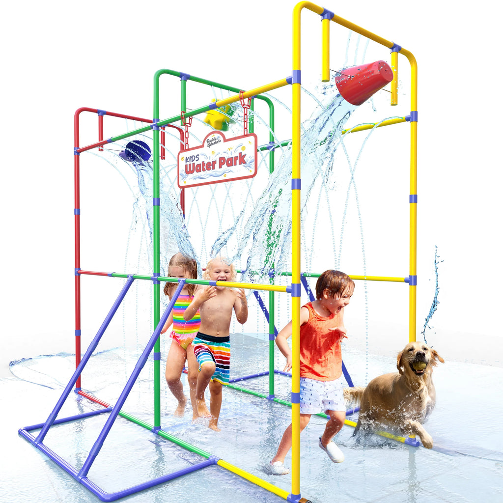 Waterpark Sprinkler Water Toy with Dump Buckets and Splash Wheel T250